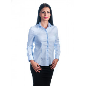 Camasa Office Bleu Dama EASY IRON - Exclusive Slim Fit Fil a Fil