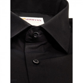 Camasa neagra regular barbati Exclusive Classic Fit Poplin EASY IRON pentru butoni 