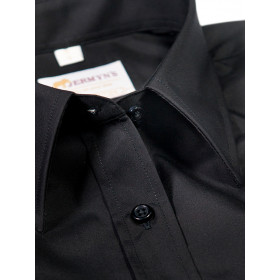 Camasa eleganta neagra dama EASY IRON - Luxury Slim Fit pentru butoni