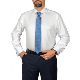 Camasa office alba slim barbati pentru butoni Exclusive Slim Fit Poplin 